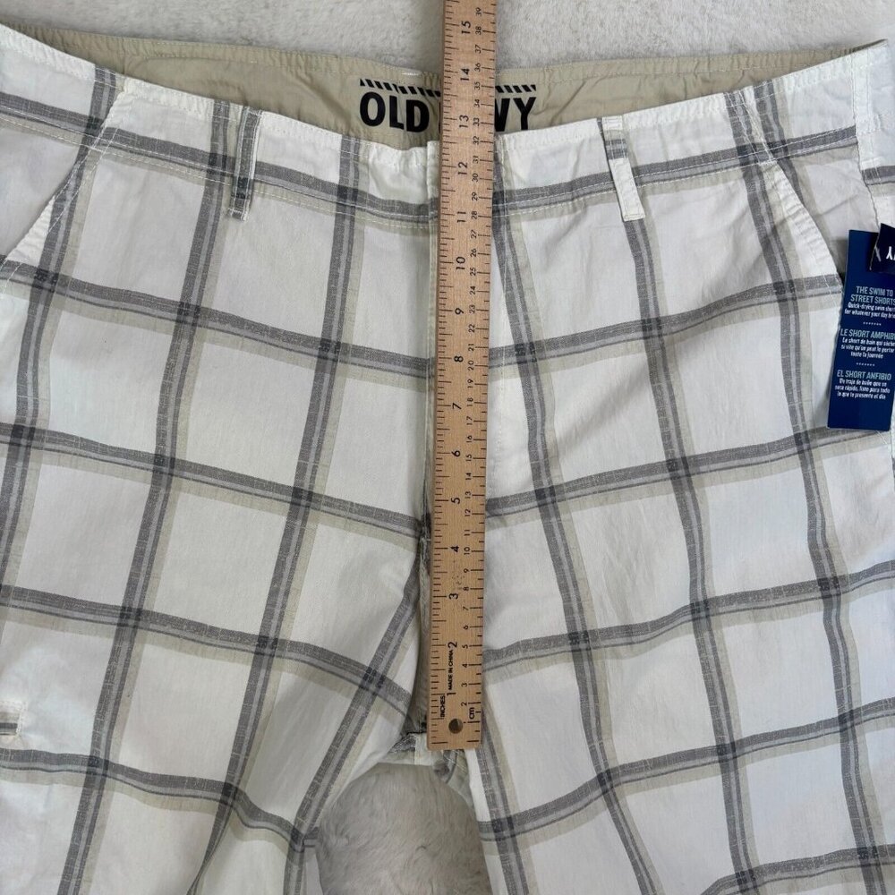 Old Navy Hybrid Shorts 40 Plaid Swim to Street Quick-Dry Board Shorts Men's NWT - Picture 8 of 12